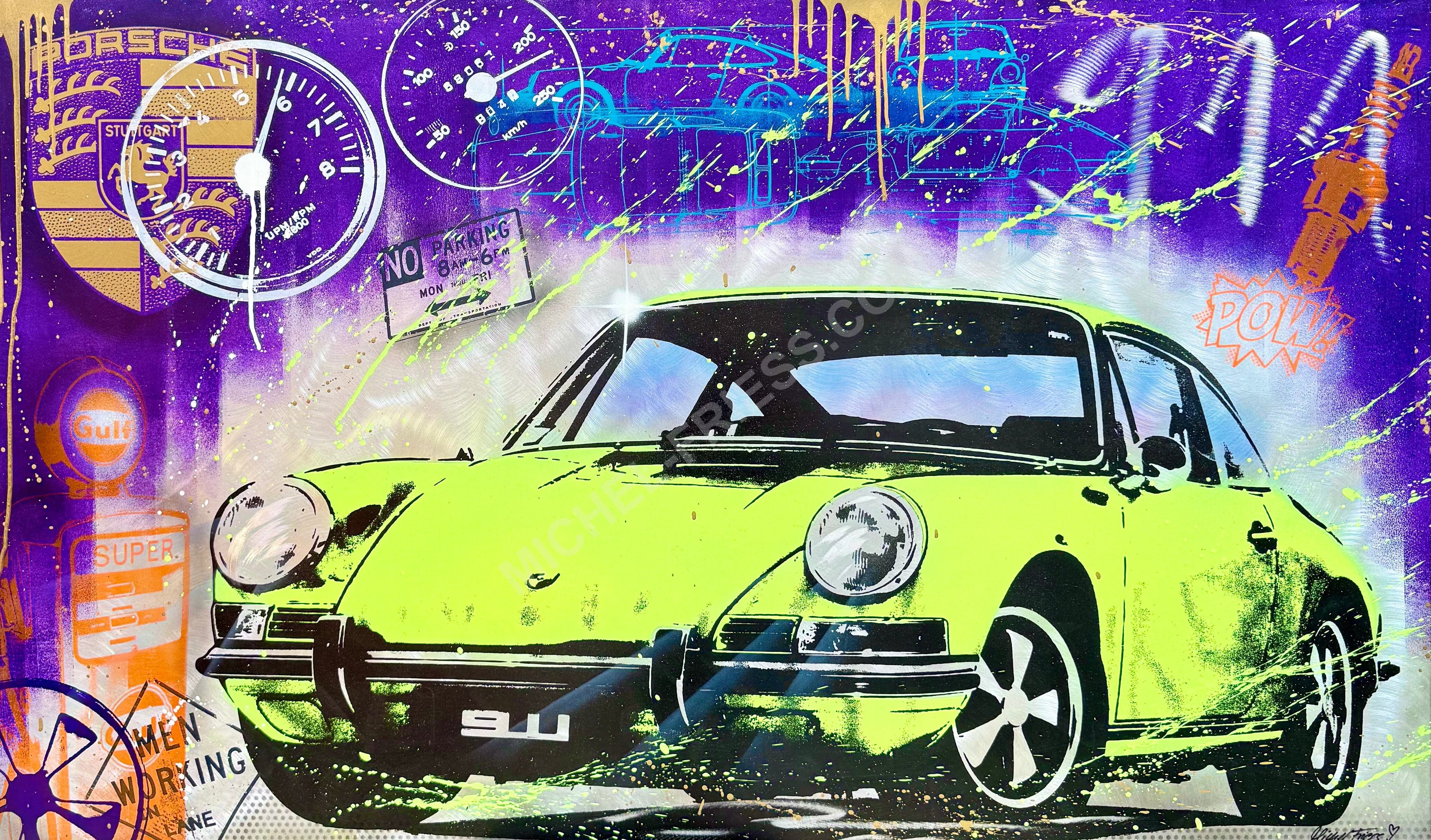 Porsche 911 LEGEND - Unikat auf 150x90cm Aluminium 2mm