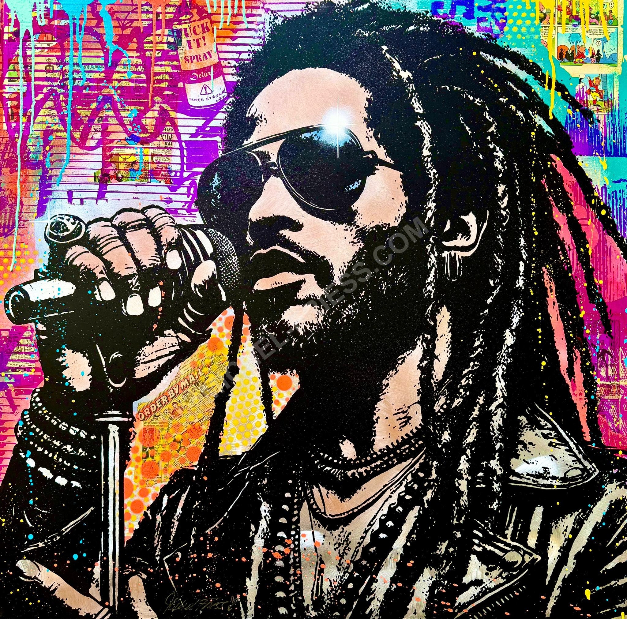 LENNY KRAVIZ - Unikat 90x90cm auf handgebürstetem 2mm Aluminiumblech