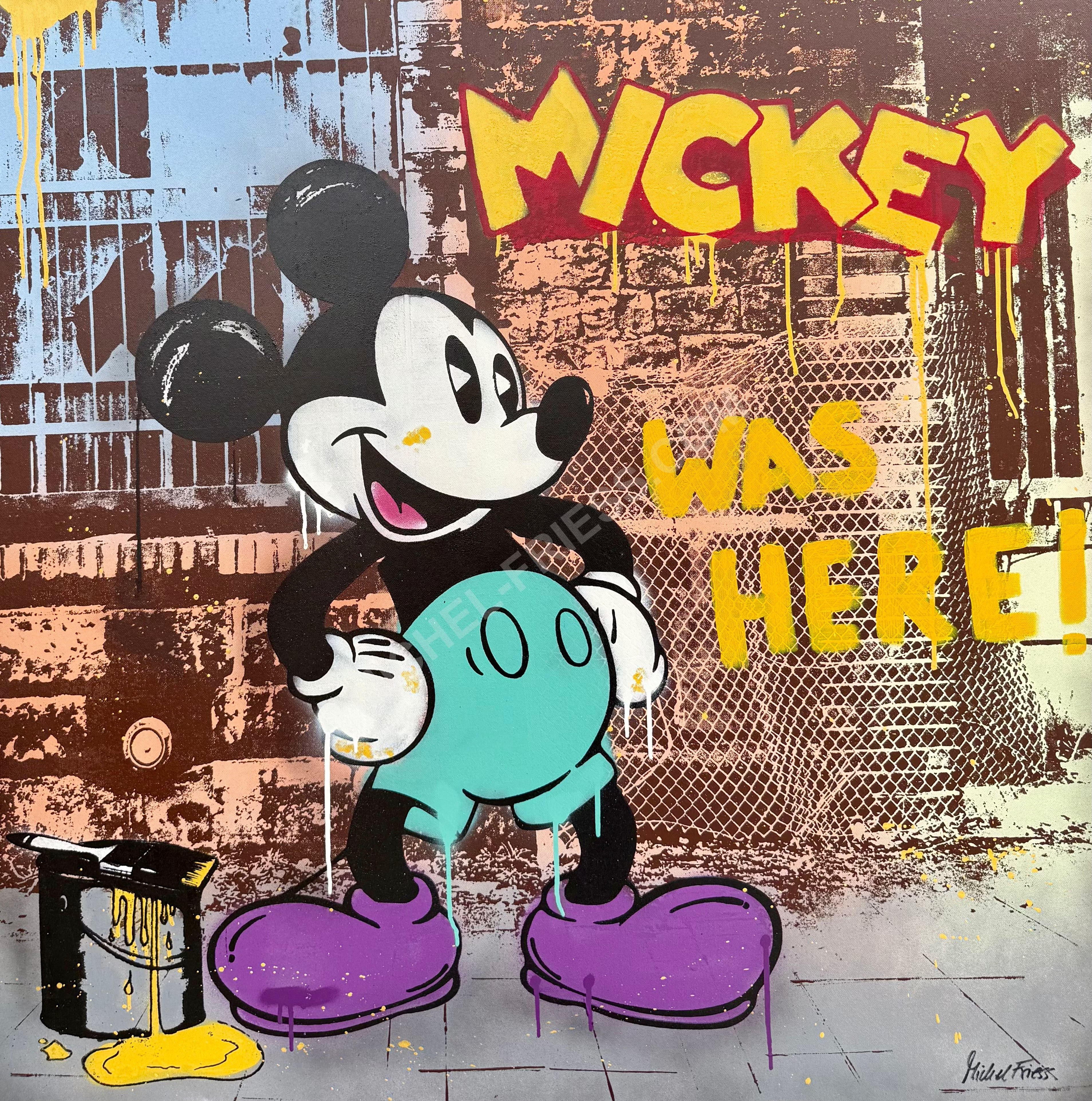 MICKEY WAS HERE! - Unikat 80x100cm auf Museumsleinwand 4cm
