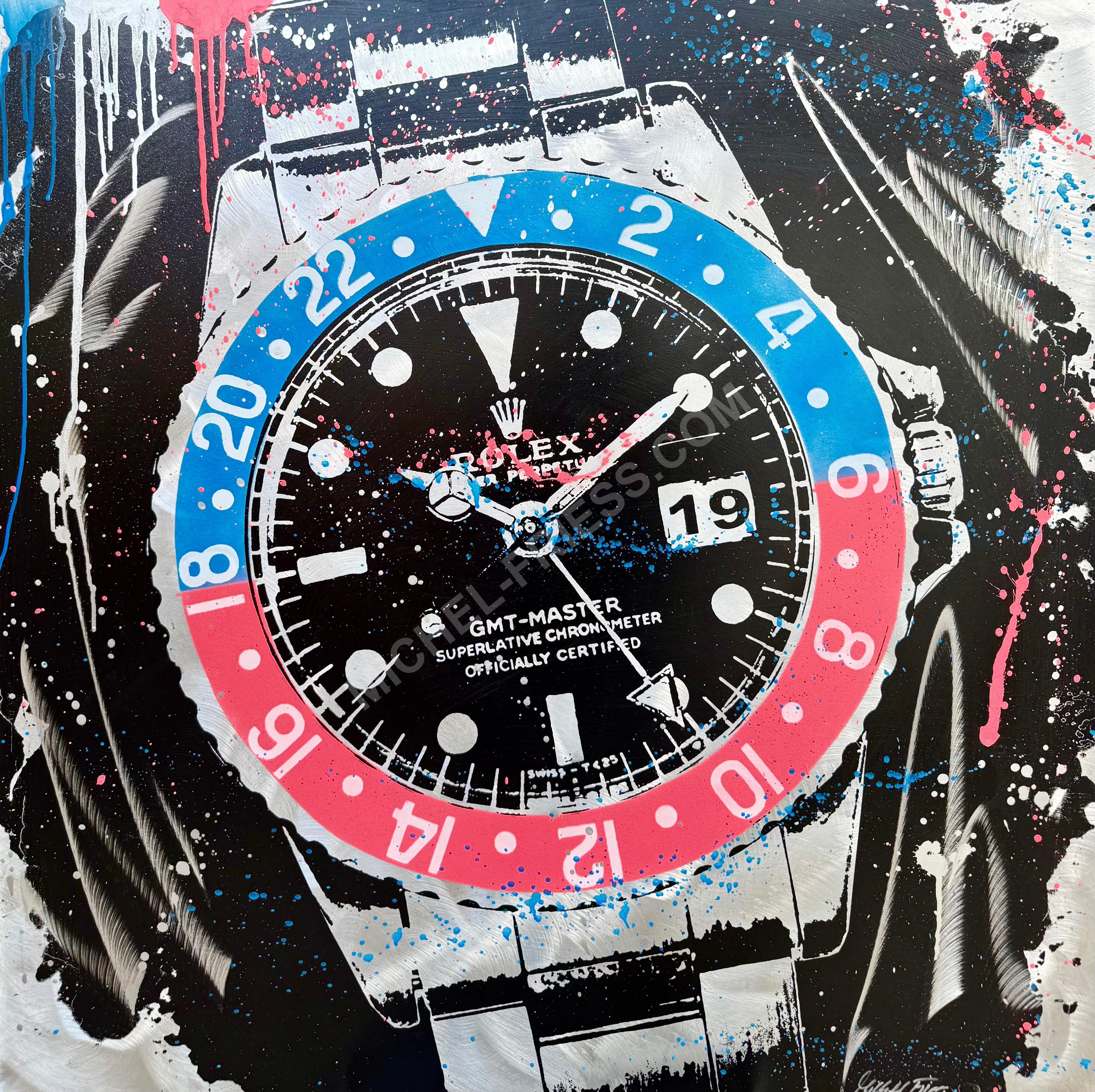 ROLEX PEPSI - Unikat 90x90cm auf Aluminium 2mm