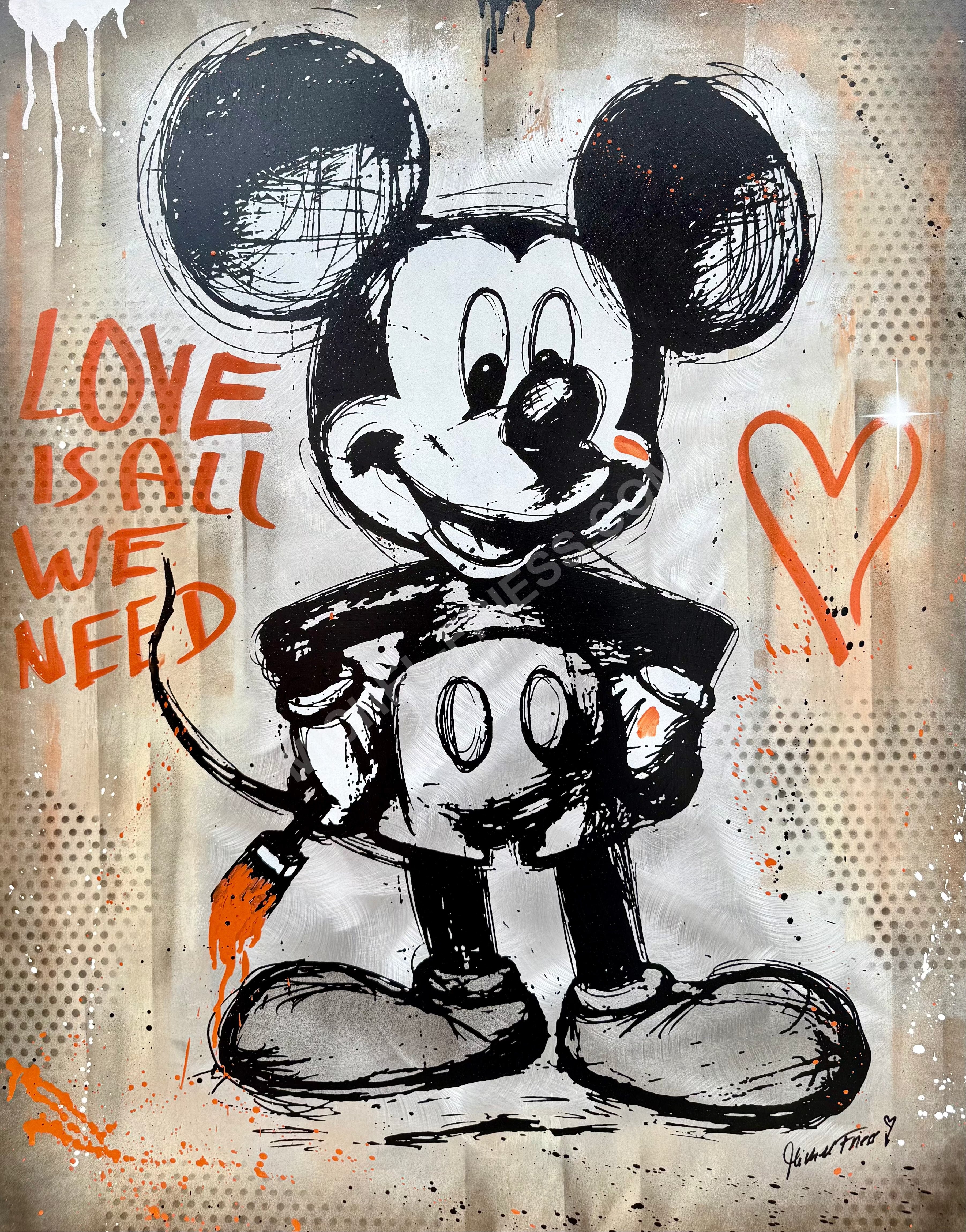 MICKEY SKETCH - Unikat auf 80x100cm Aluminium 2mm