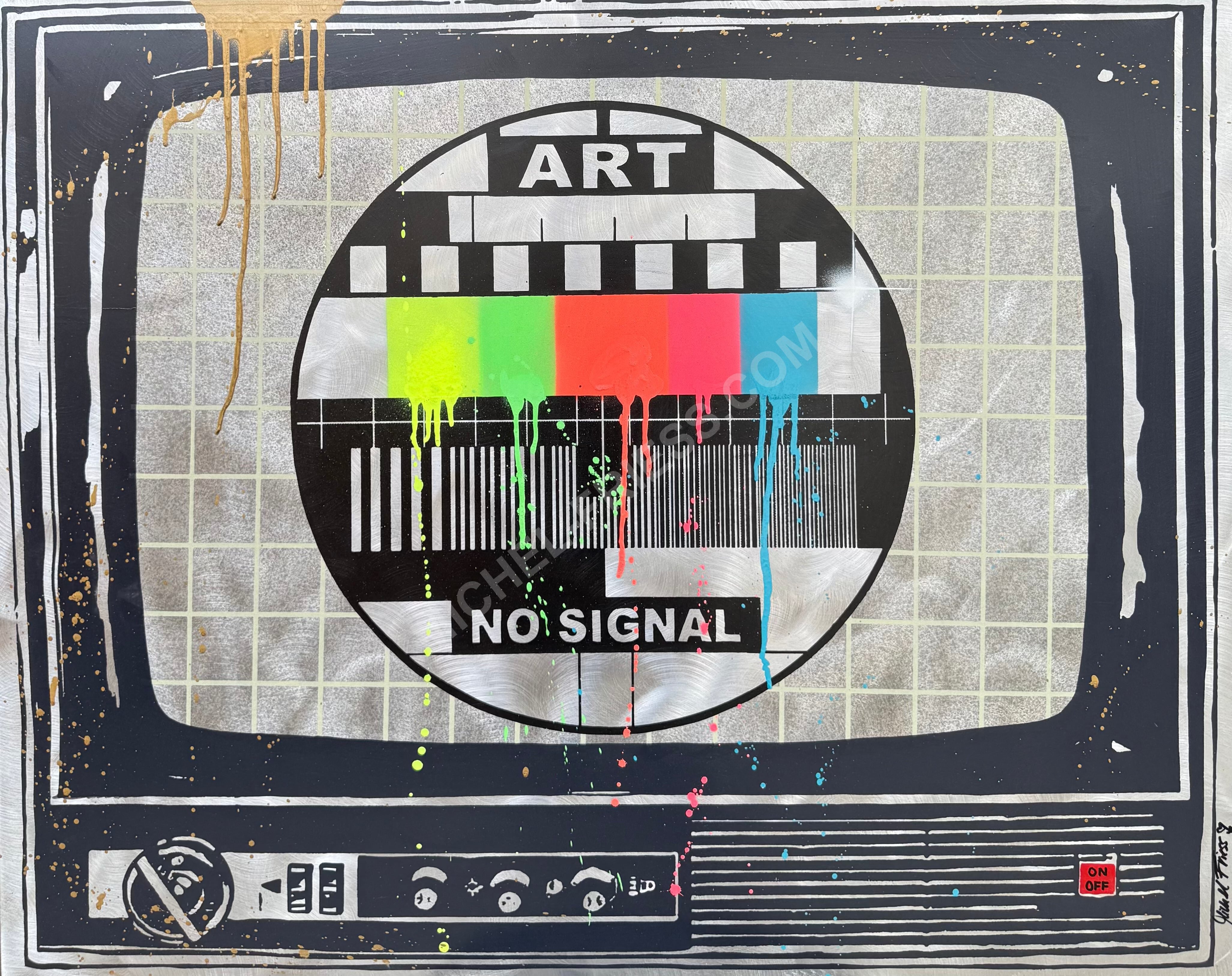 ART - NO SIGNAL 📺 Unikat 80x100cm auf Aluminium 2mm