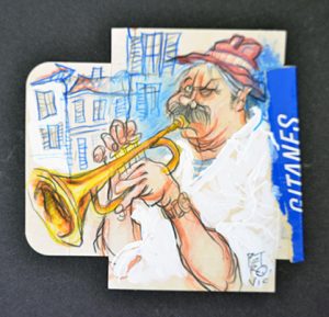 Straßenmusikant mit Trompete